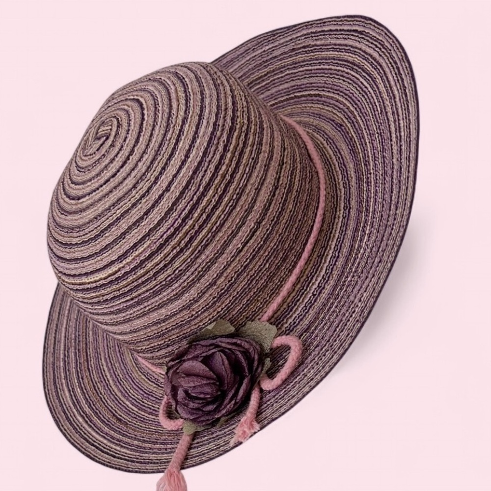 Cottage-Coquette Hat with Rose Detail (Like New)
